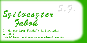 szilveszter fabok business card